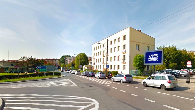 Telebim skrzyżowanie ulic Jana Pawła II oraz Oporowskiej w Kutnie, agencja reklamowa Vismedia